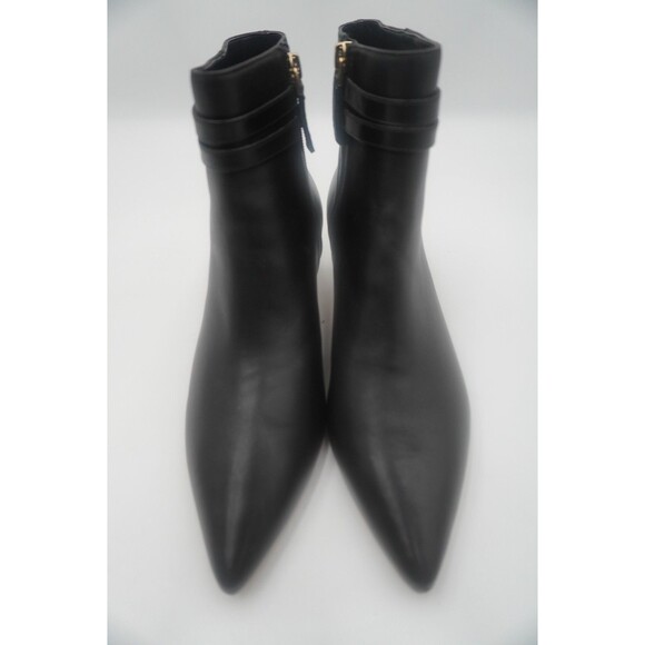 TALBOTS Iona Black Buckle Kitten Heel Pointed Toe Ankle Bootie Side Zip Size 9M - Picture 2 of 13